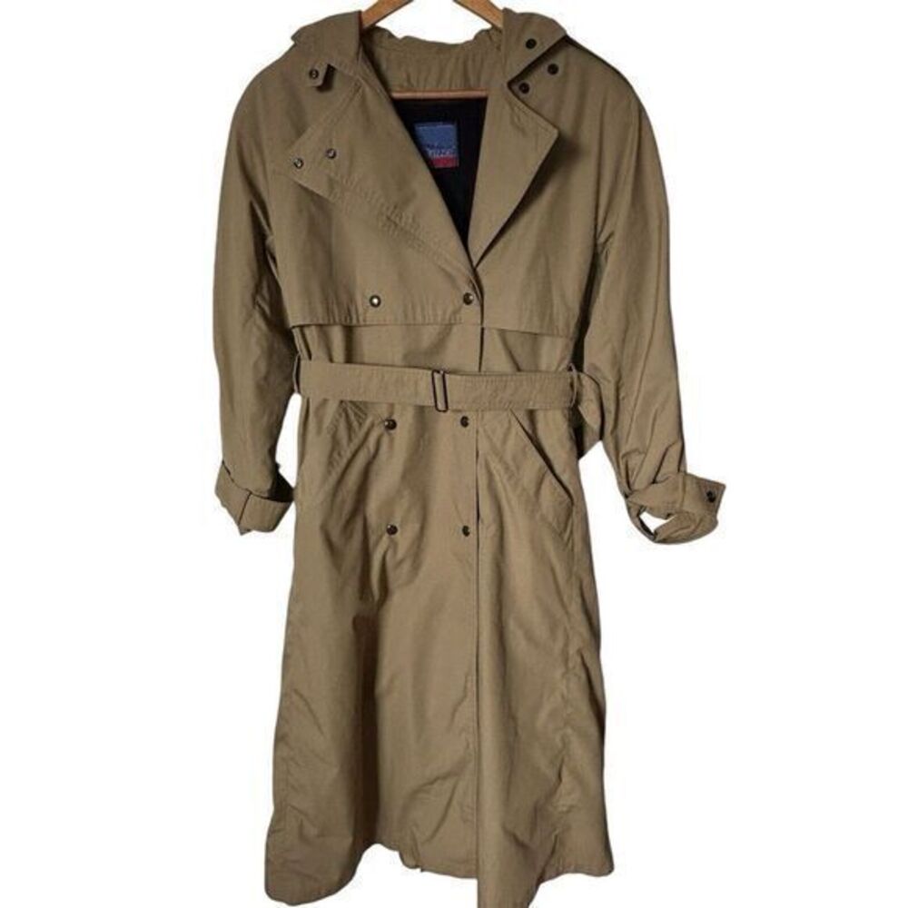 VINTAGE. CAROL COHEN BRAETAN WOMEN LONG COAT TRENCH COAT With Zip In Liner